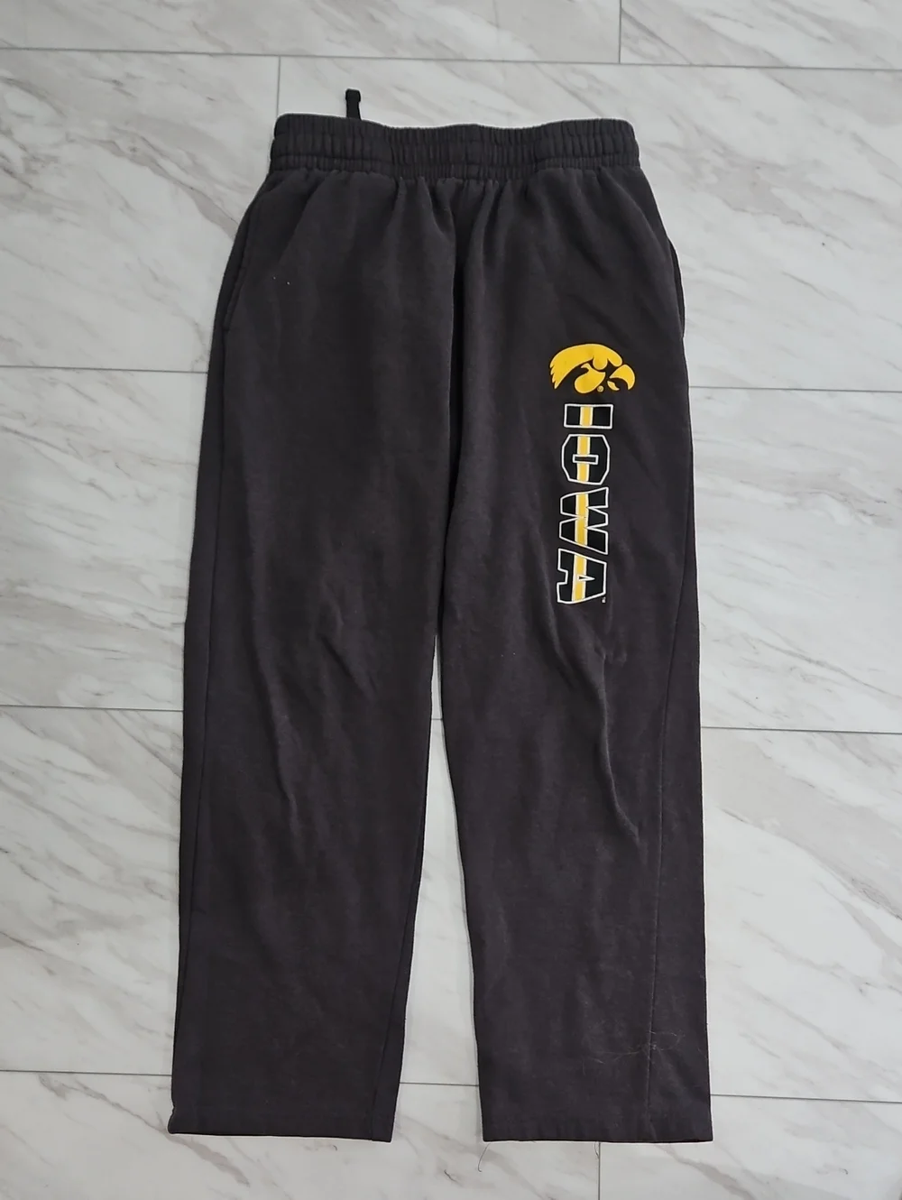 Stadium Athletics Black Sweatpants with Yellow Iowa Logo